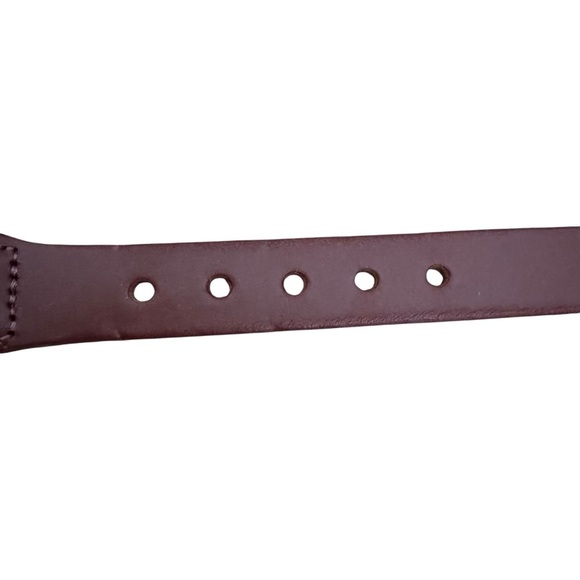 Leather Man Embroidered Lacrosse Belt Brass Buckle Leather Trim Navy Size 30 - Picture 7 of 10